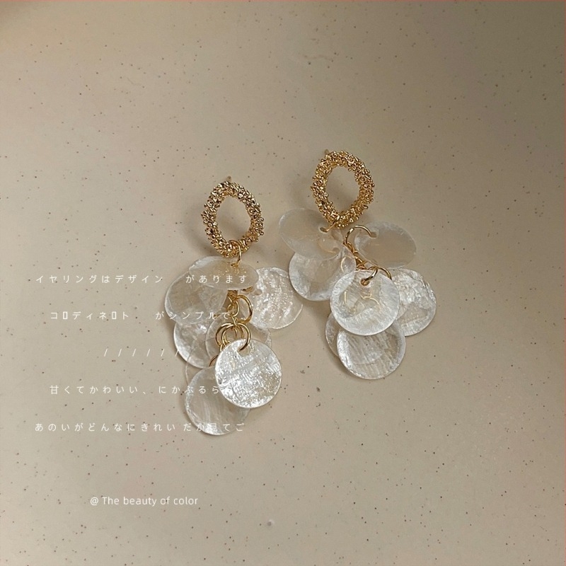 Naušnice s resicama od školjki, ručno izrađene, geometrijski stil, lagani luksuz