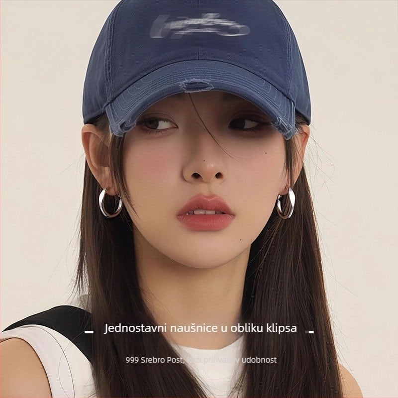 Srebro 999 hoop naušnice s postom, IN stil, elektroplating, jesen 2025