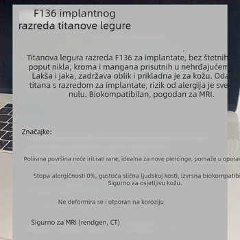 Naušnice od F136 titanija, dijamantno postavljene, geometrijski oblik, Xingxin