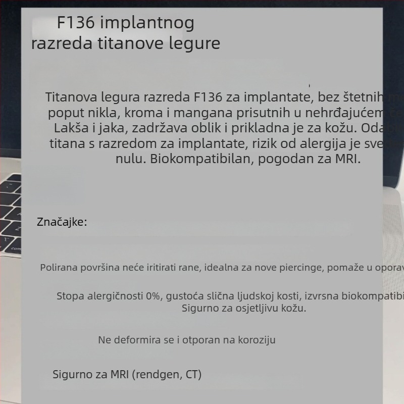 Naušnice od F136 titanija, dijamantno postavljene, geometrijski oblik, Xingxin