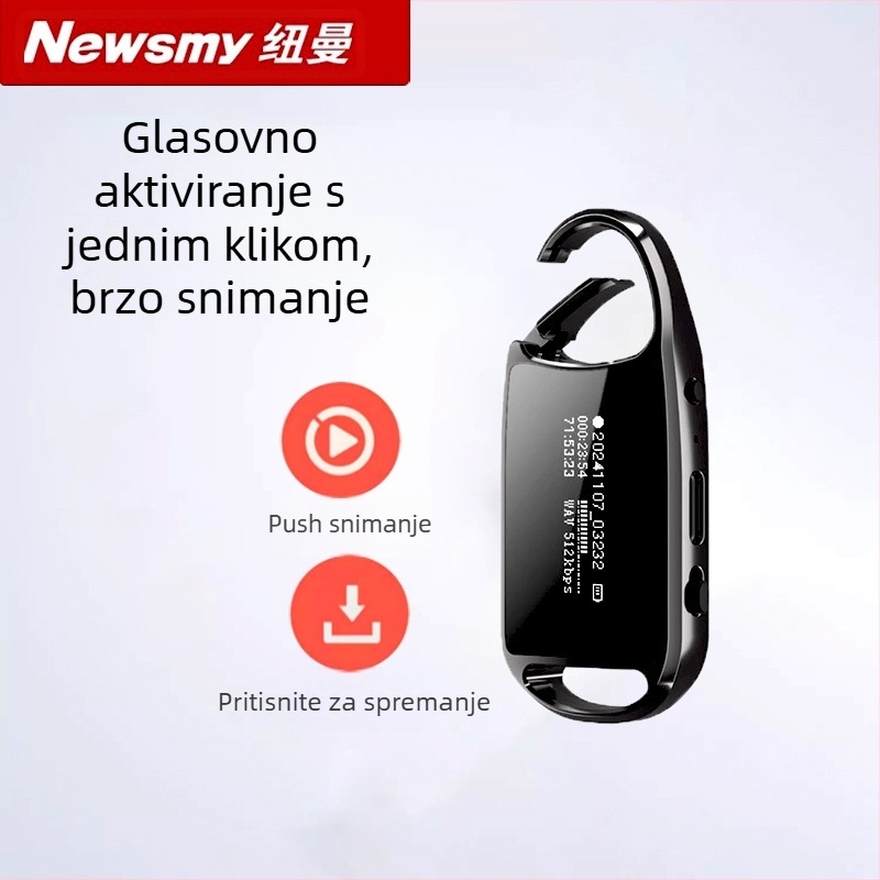 Newman H8 Prijenosni profesionalni diktofon s HD redukcijom šuma za sastanke — MP3, 25 h snimanja, USB 2.0, kućište od cinkove legure