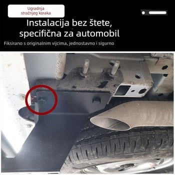 Set nehrđajućeg čelika za stražnje pedale za Foton Tuyao V80: gornja pedala, stražnji branik, potpora za vrata prtljažnika