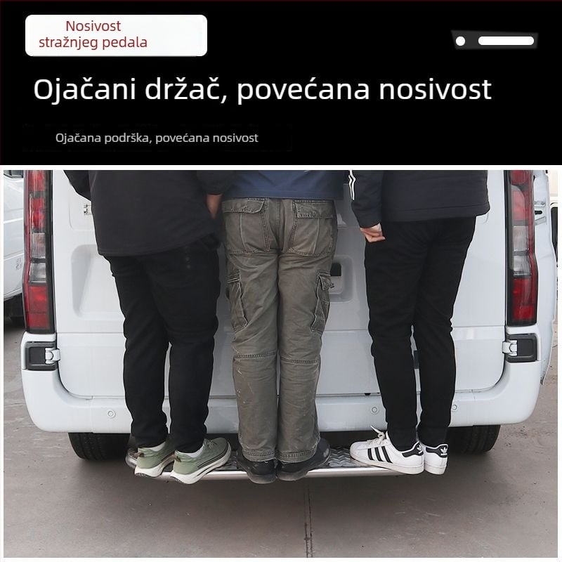 Set nehrđajućeg čelika za stražnje pedale za Foton Tuyao V80: gornja pedala, stražnji branik, potpora za vrata prtljažnika