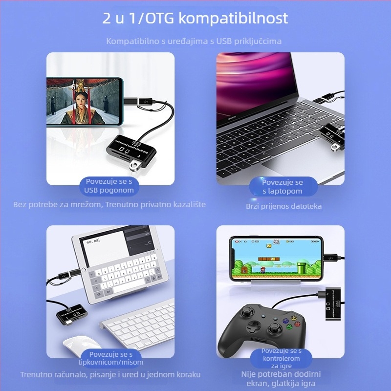 USB 3.0 čitač kartica s USB-C OTG za Android telefone (USB 3.0 sučelje, SD/SDHC/TF kartice, USB-C OTG, Android kompatibilnost)