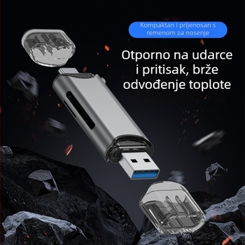 Čitač kartica za kameru – SD i TF, All-in-One, USB 3.0 visokou brzine OTG za računalo i Type-C mobitel