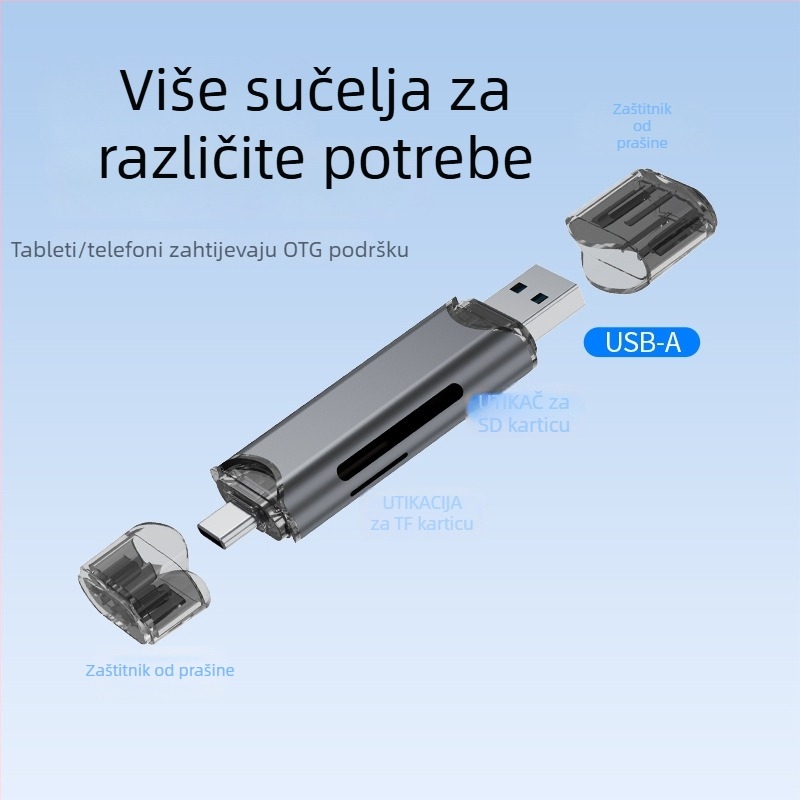 Čitač kartica za kameru – SD i TF, All-in-One, USB 3.0 visokou brzine OTG za računalo i Type-C mobitel