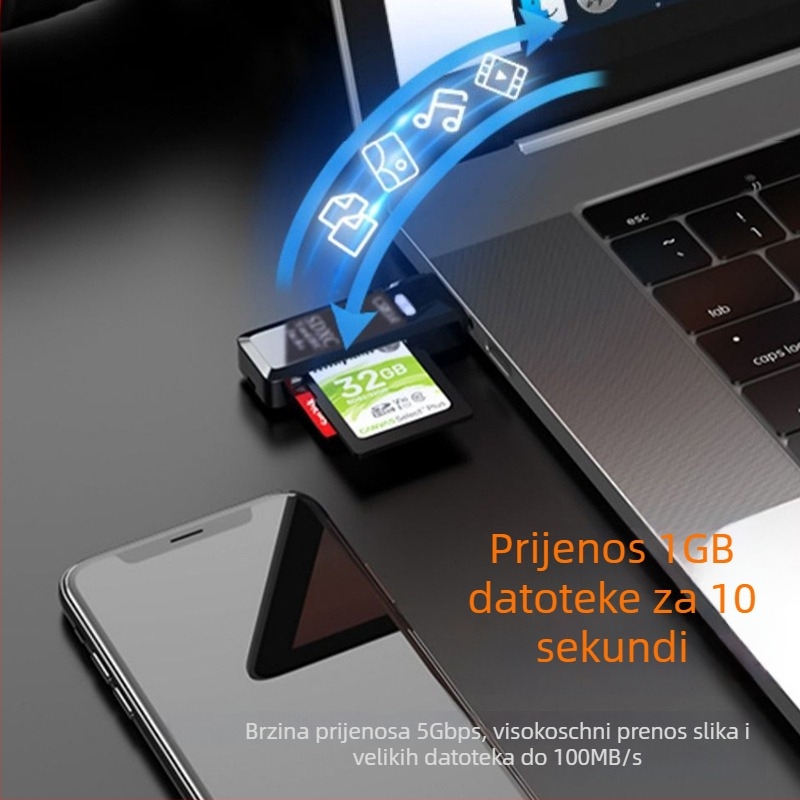USB 3.0 Čitač kartica SD/TF – vanjska instalacija, 10 g, Model XCF-DKQ-002