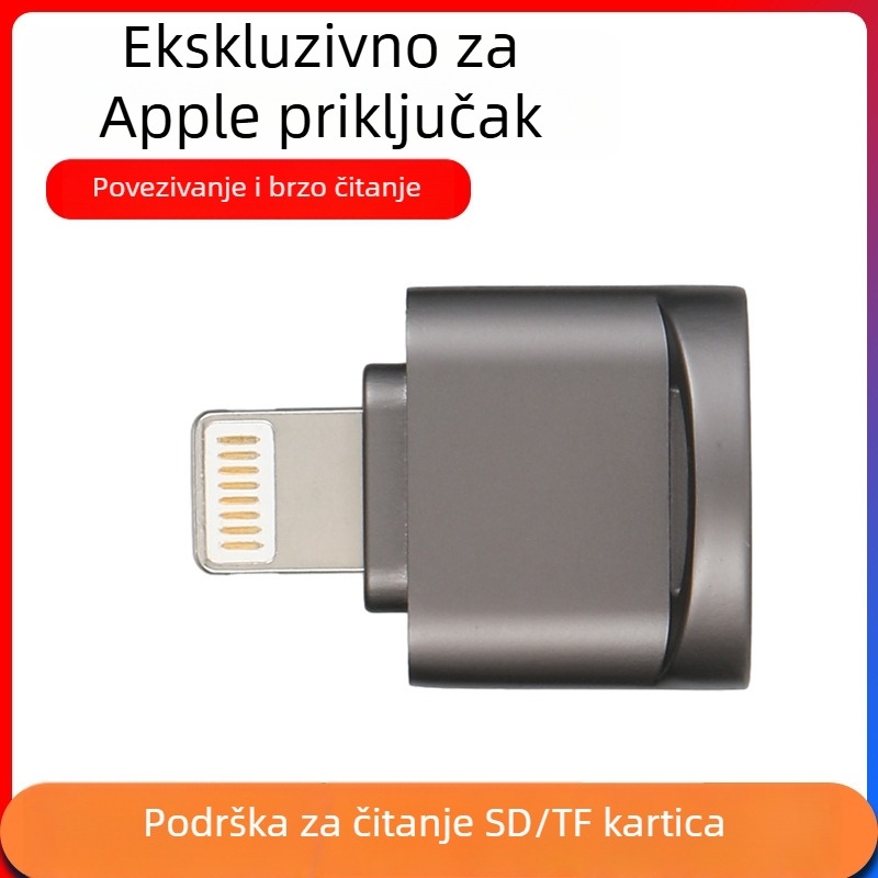 TF čitač kartica USB-C za Apple uređaje – SD/TF kartice podržane, vanjski prijenosni čitač, model 015, USB 2.0
