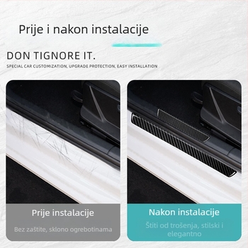 Auto prag zaštitna traka od karbonskih vlakana – samoljepljiva, otporna na ogrebotine, dekorativni unutarnji dodatak