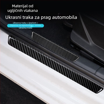Auto prag zaštitna traka od karbonskih vlakana – samoljepljiva, otporna na ogrebotine, dekorativni unutarnji dodatak
