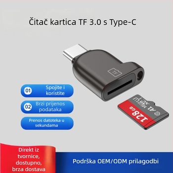 HD698 TF čitač kartica Type-C za Android — Mini, USB 2.0/3.0, Kućište od cinkove legure