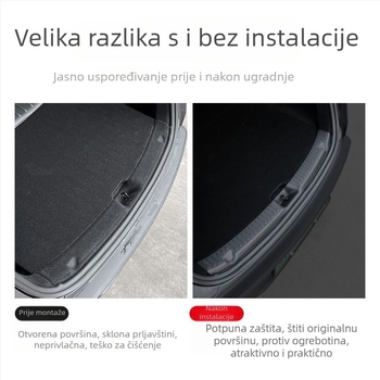 Tesla Model Y Prag prtljažnika s kompletnom zaštitom podloge i pedalom, od plastike