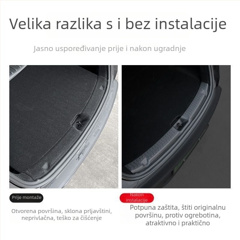 Tesla Model Y Prag prtljažnika s kompletnom zaštitom podloge i pedalom, od plastike