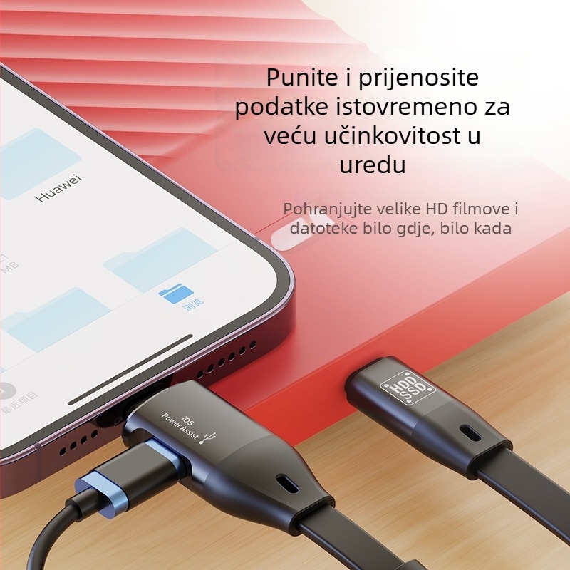 SYRUI SY-187 OTG adapter Lightning–Type-C za iPhone, audio sučelje i čitač USB diska/kartice