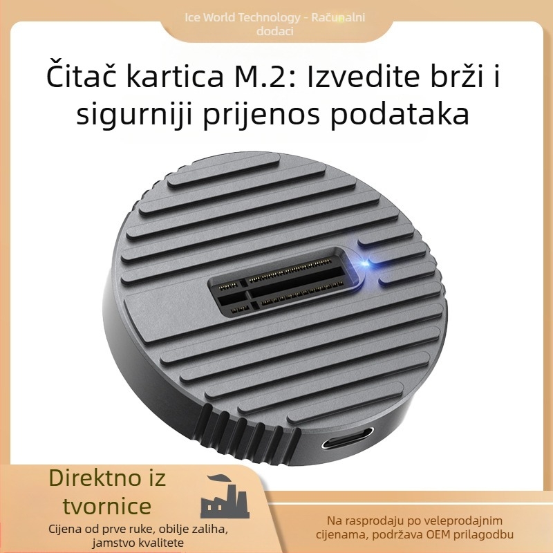 Vanjska kućišta M.2 NVMe/SATA SSD – USB 3.0, MicroSD podrška, Model D21, Težina 35,34 g