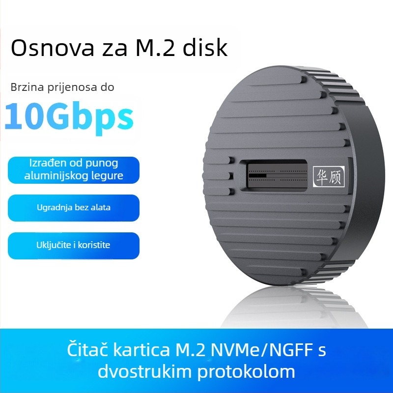 Vanjska kućišta M.2 NVMe/SATA SSD – USB 3.0, MicroSD podrška, Model D21, Težina 35,34 g