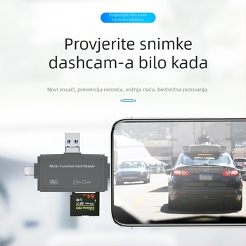 7-u-1 čitač kartica — Kompatibilan s Apple Type-C i Android uređajima i PC-ima; USB 2.0 sučelje; podrška TF kartica; OTG 3.0 višefunkcionalni; plug-and-play