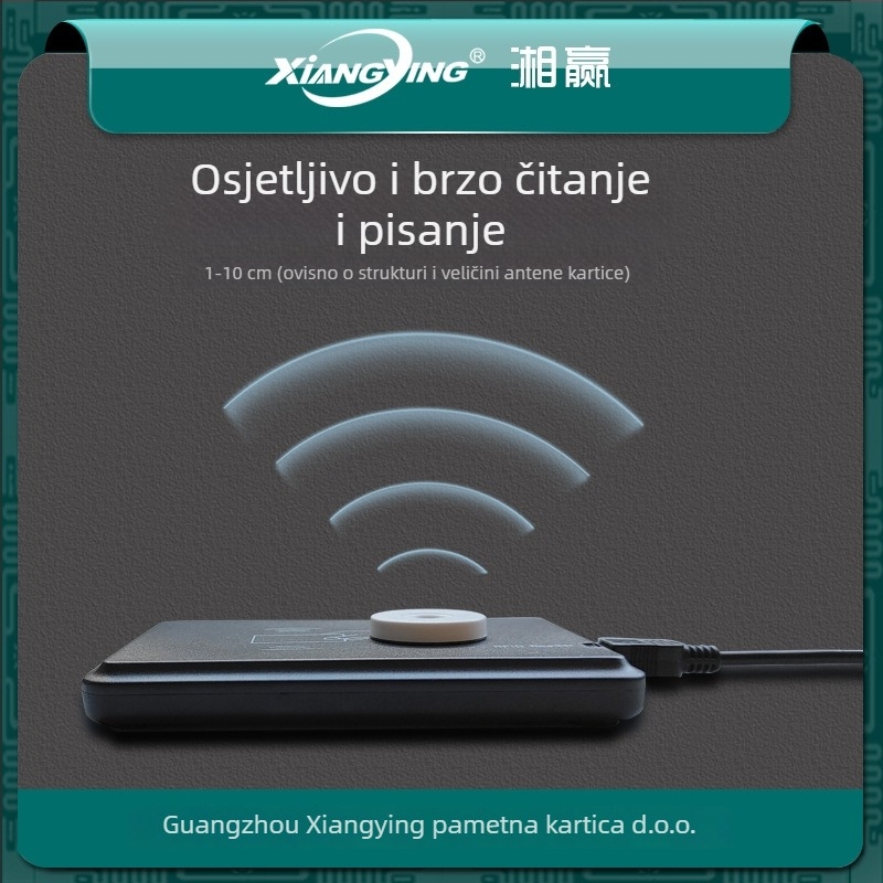 NFC čitač i pisač za NTAG213/215/216, 13,56 MHz, domet 3–10 cm, vrijeme čitanja 0,1 s