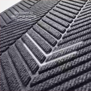 Vratni tepih — četverokutnog oblika, prugast uzorak, materijal: TPE, moderni minimalistički stil, perivi, pogodan za ulaz, dnevni boravak, kuhinju i komercijalne prostore