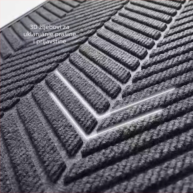 Vratni tepih — četverokutnog oblika, prugast uzorak, materijal: TPE, moderni minimalistički stil, perivi, pogodan za ulaz, dnevni boravak, kuhinju i komercijalne prostore