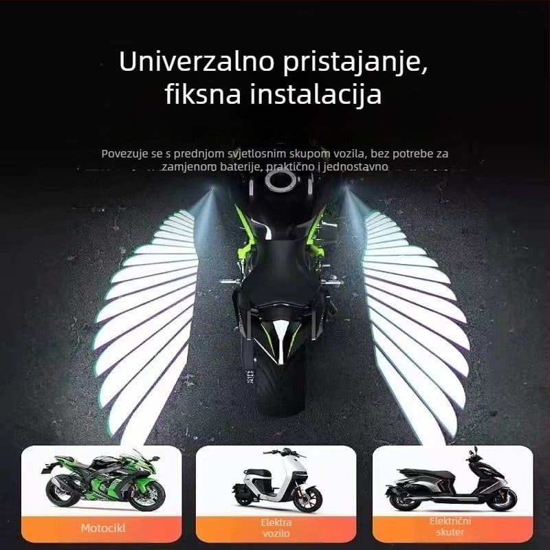 New sanlian Moto Anđeoska krila s LED dobrodošlicom, aluminijska legura, nožni pedal, 9-60V, 3.8A