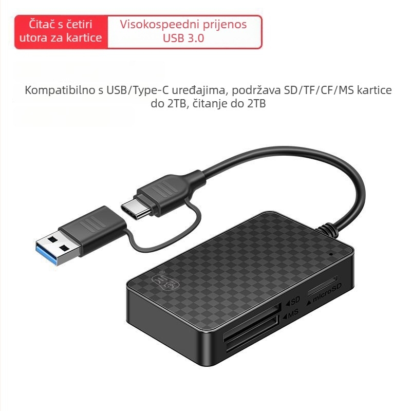 USB 3.0 čitač kartica 4 u 1 – podržava MS, CF, SD i TF kartice