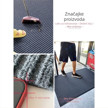 Ulazni tepih – PVC, kvadratni oblik, prugasti uzorak, za ulaz i komercijalne prostore, periva