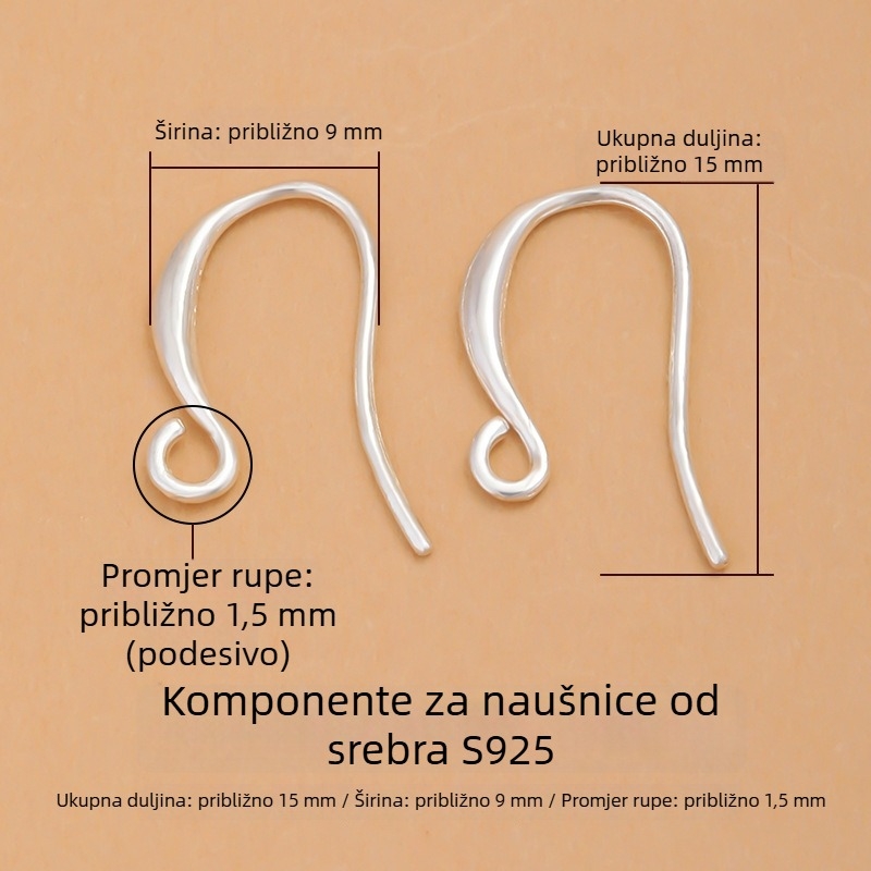 Hongma 925 srebro U-oblik kuka za naušnice, originalni dizajn