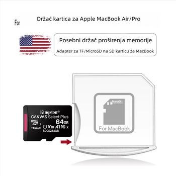 Držač SD/TF kartica za Mac, USB 2.0, vanjska instalacija, kompatibilan s macOS