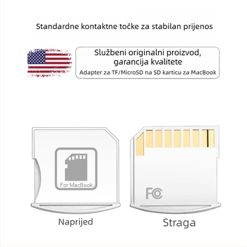 Držač SD/TF kartica za Mac, USB 2.0, vanjska instalacija, kompatibilan s macOS