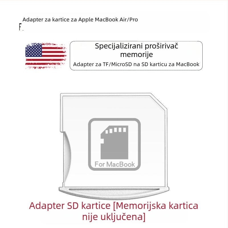 Držač SD/TF kartica za Mac, USB 2.0, vanjska instalacija, kompatibilan s macOS