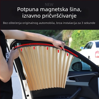 Unutarnja zavjesa za prozor automobila s tračnim montažom – zaštita od sunca i toplinska izolacija, privatnost, za sedan i SUV