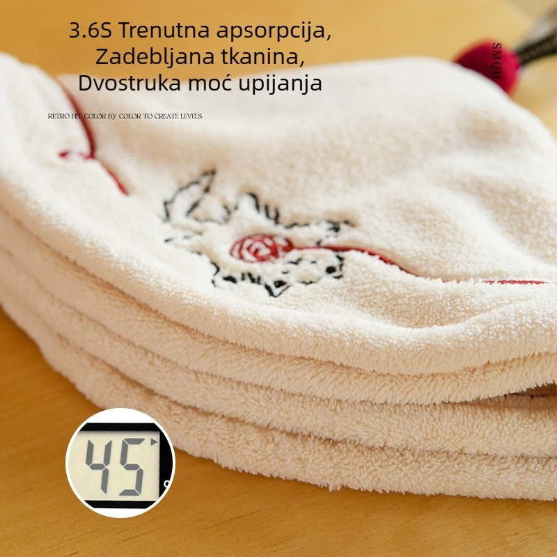 Debeli visi ručnik za ruke, elegantan dizajn, bez mirisa, materijal klase A, bez dlačica, velika upijajuća moć, za kuhinju i kupaonu