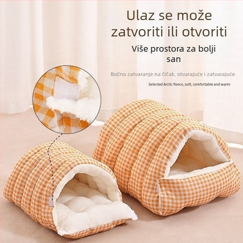 Zatvoren leglo za kućne ljubimce (mačke i male pse), zimsko grijanje, pogodno za sve sezone, s uklonjivim i perivim navlakama