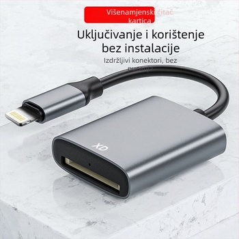 XD čitač kartica za Olympus – USB 2.0 vanjski, XD kartice podržane, iOS kompatibilan, aluminijska legura