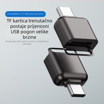 TF čitač kartica od cinkovog legura, USB-C OTG, podrška TF kartica, USB 2.0, KD-101