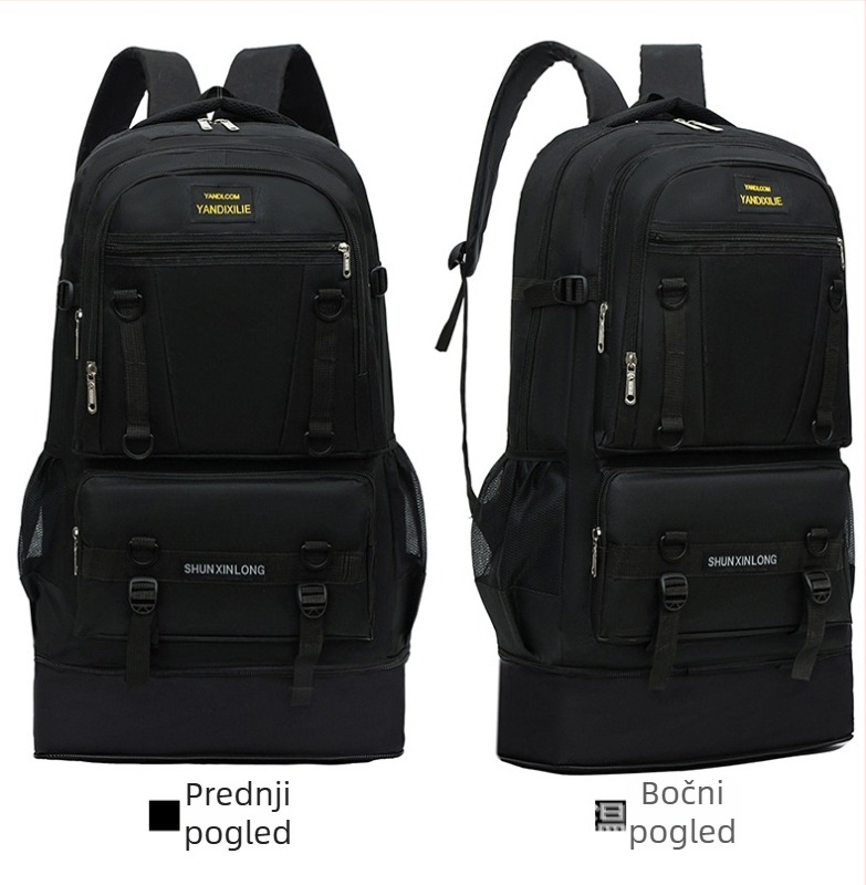 Planinski ruksak, najlon, vodootporan, proširiv, protiv krađe, zakrivljene naramenice