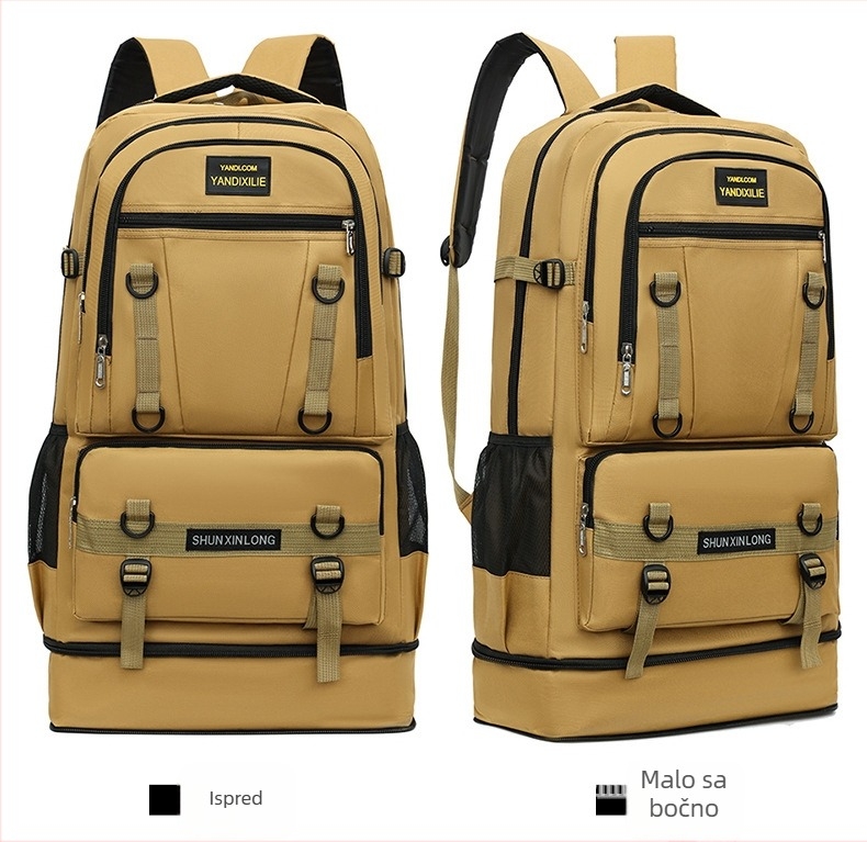 Planinski ruksak, najlon, vodootporan, proširiv, protiv krađe, zakrivljene naramenice