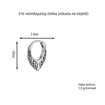 Naušnice od titan čelika s geometrijskim dizajnom, elektroplatiranje, Yan Rong, unisex, gradski stil