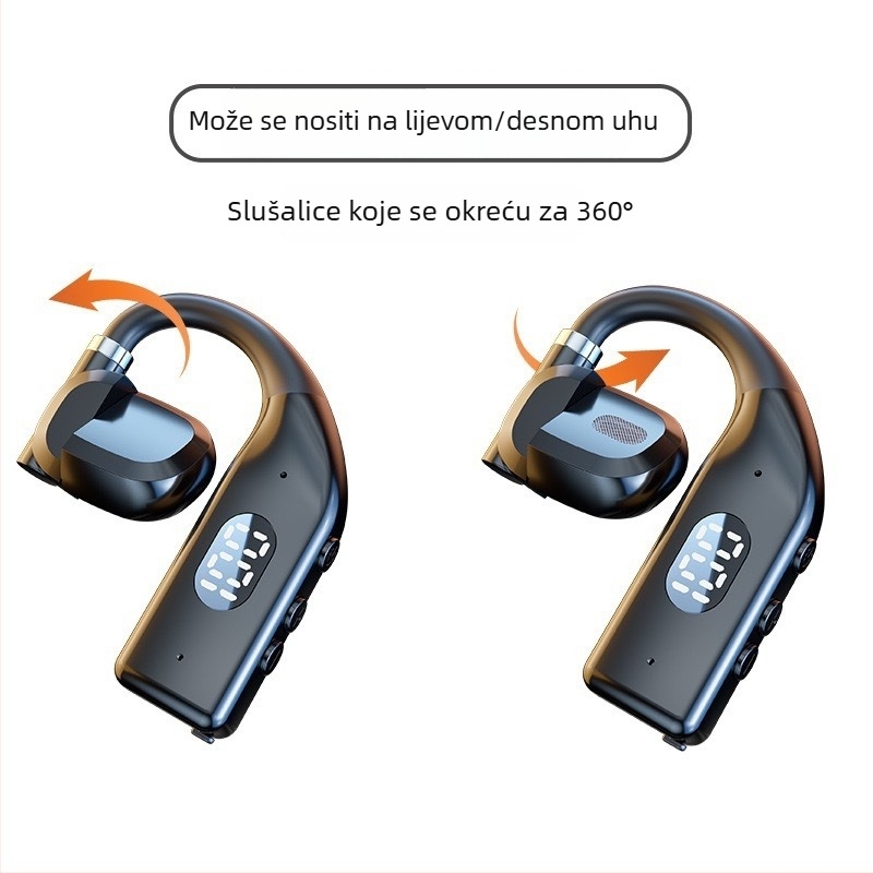 Bežične Bluetooth slušalice, univerzalne za lijevo i desno uho, izvan kanala, duga baterija, visoka kvaliteta
