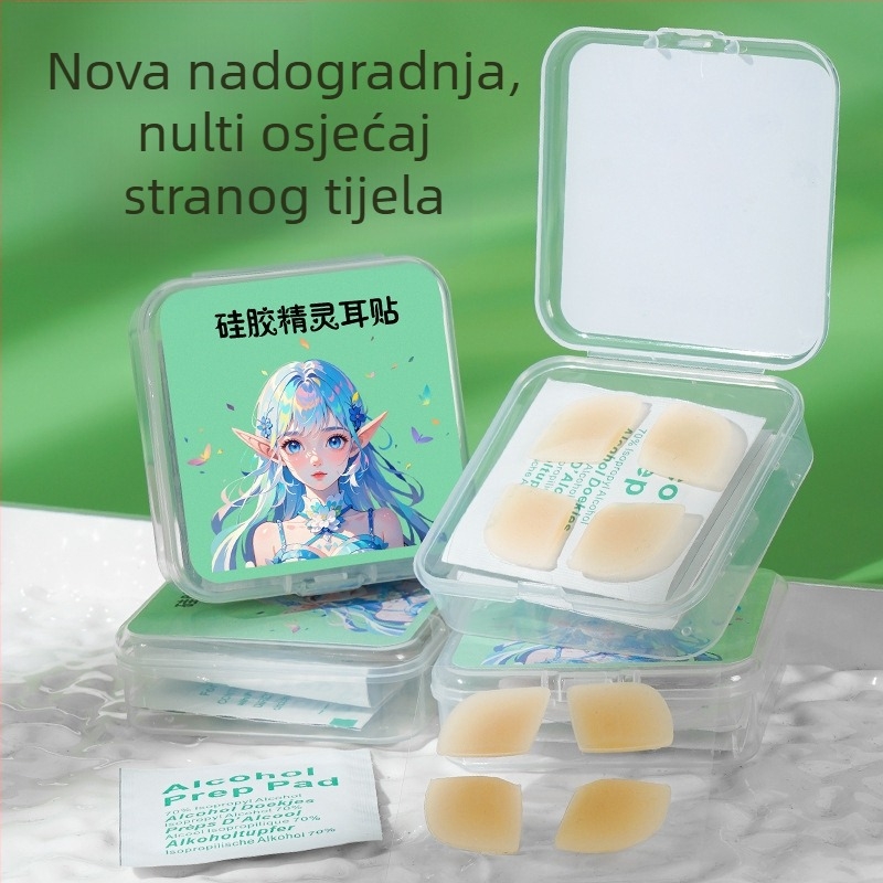 Nevidljive silikon-naljepnice za elf uši, nadograđene čvrstom podrškom i elastičnošću, mat prirodni izgled