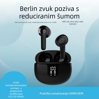 Zayson TWS Slušalice Bluetooth 5.3, HD digitalni zaslon, redukcija šuma, IPX5 vodootpornost, 4–8 sati rada