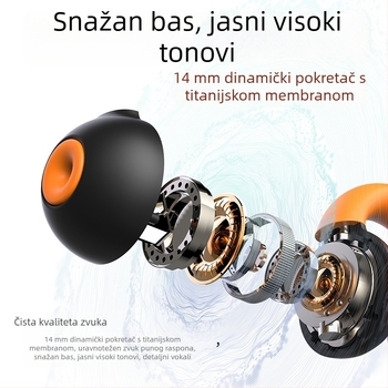 Bluetooth slušalice s klipsom i otvorenim dizajnom za igre, dugotrajna baterija, elegantan dojam visoke kvalitete, udobne za dulje nošenje