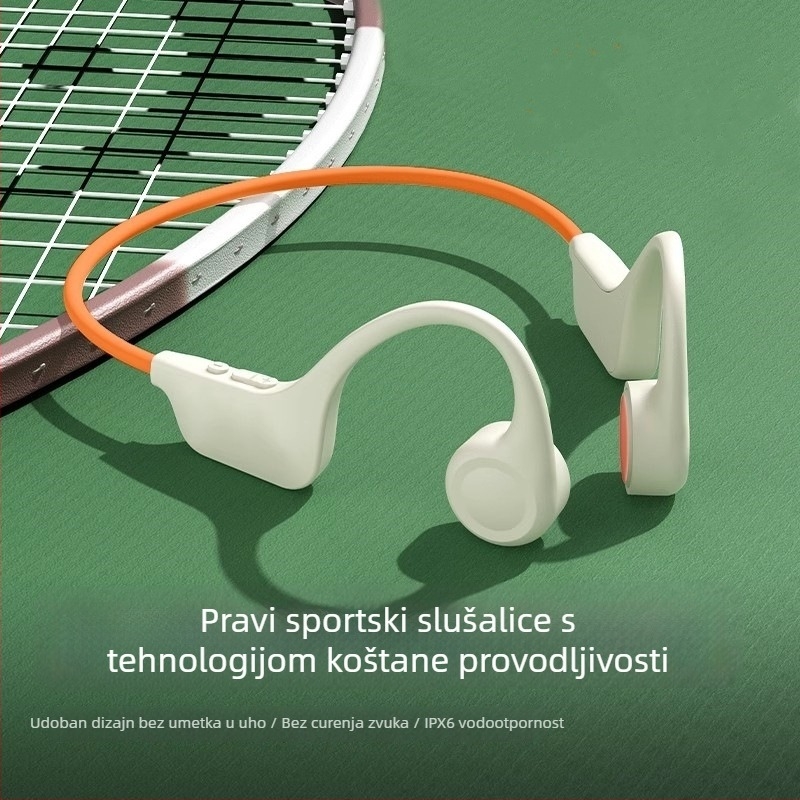 Bežične Bluetooth slušalice s koštanom vodljivošću, IPX6 vodootporne, Bluetooth 5.4, autonomija 4–8 sati, podrška glazbi i pozivima