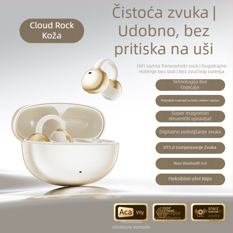 Z72 Bluetooth slušalice s AI prijevodom u realnom vremenu, clip-on dizajn, udobno nošenje, dug vijek trajanja baterije.