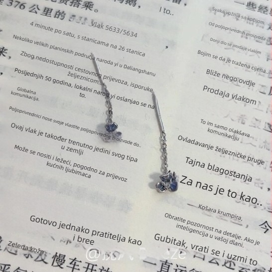 Naušnice s dizajnom iris cvijeta, bakreni materijal; porijeklo Shenzhen; ljetno 2025 izdanje; crtani stil; za žene