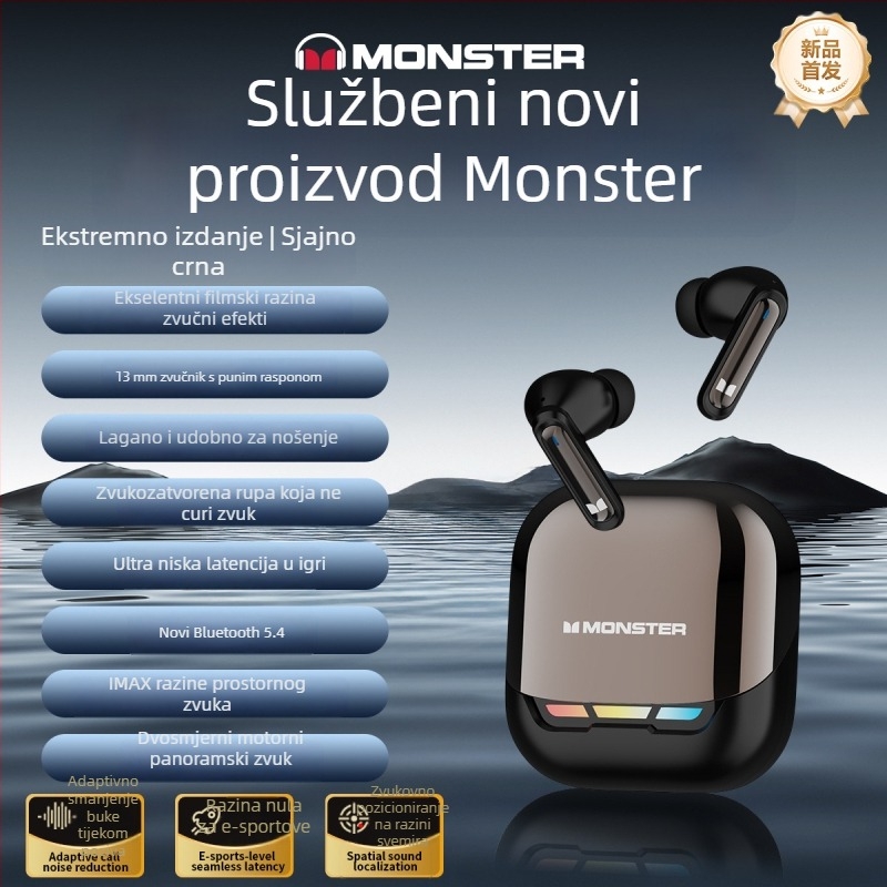 Bežične in-ear slušalice sa aktivnim poništavanjem šuma, Bluetooth 5.4, 13 mm driver, trajanje baterije 4–8 h