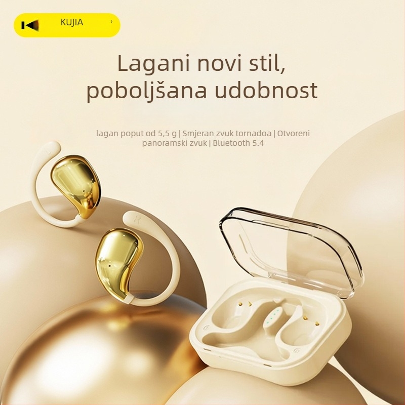 Kujia A01+ Bluetooth slušalica s otvorenim dizajnom i kukom za uho, stereo zvuk, Bluetooth 5.4, trajanje baterije 4–8 sati