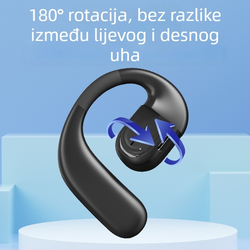 IPTOM Bluetooth slušalice s otvorenim uhom, 180° rotacija, stereo, Bluetooth 5.4, trajanje baterije više od 8 sati