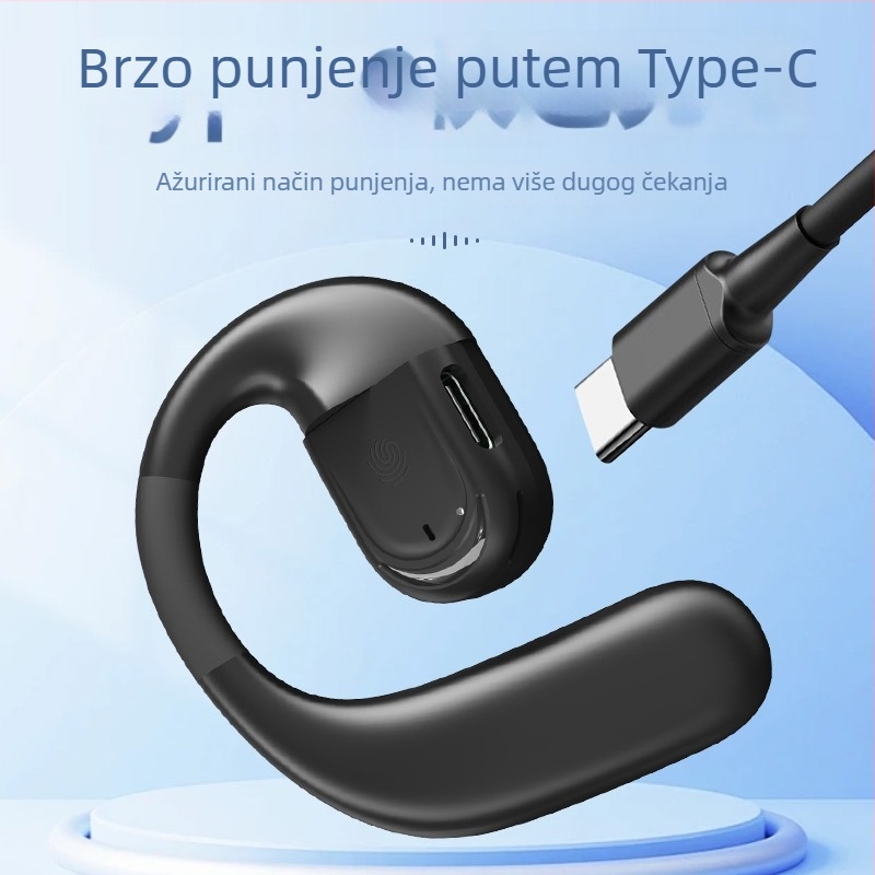 IPTOM Bluetooth slušalice s otvorenim uhom, 180° rotacija, stereo, Bluetooth 5.4, trajanje baterije više od 8 sati